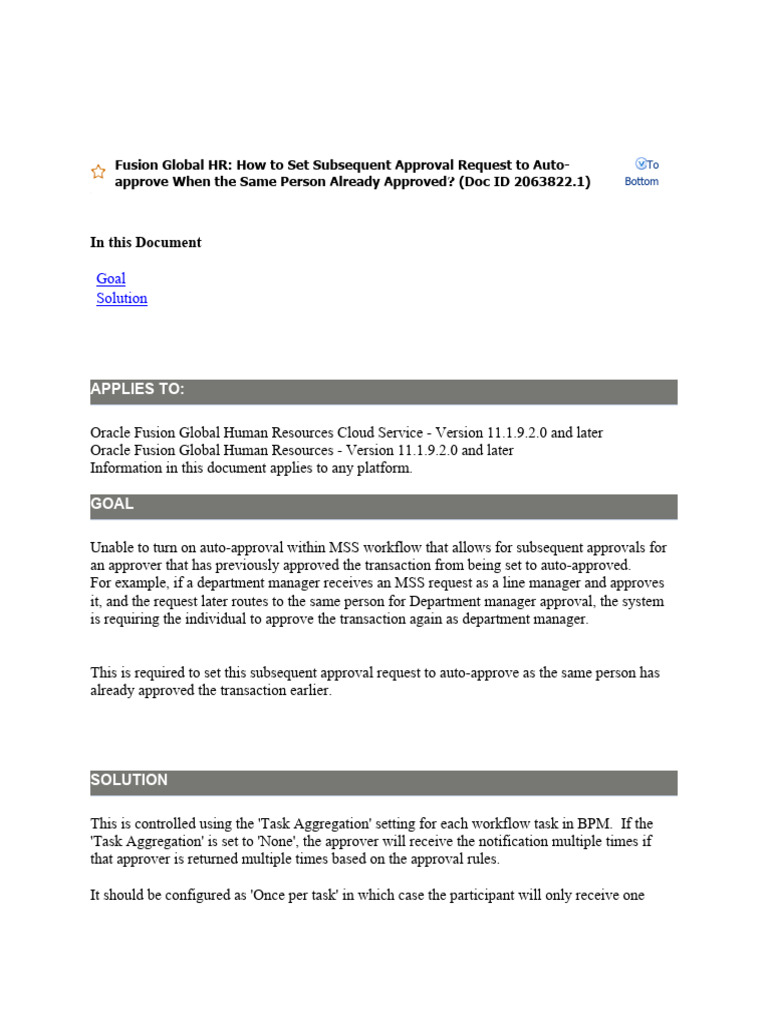 Auto-Approval for Subsequent Requests in Oracle | PDF