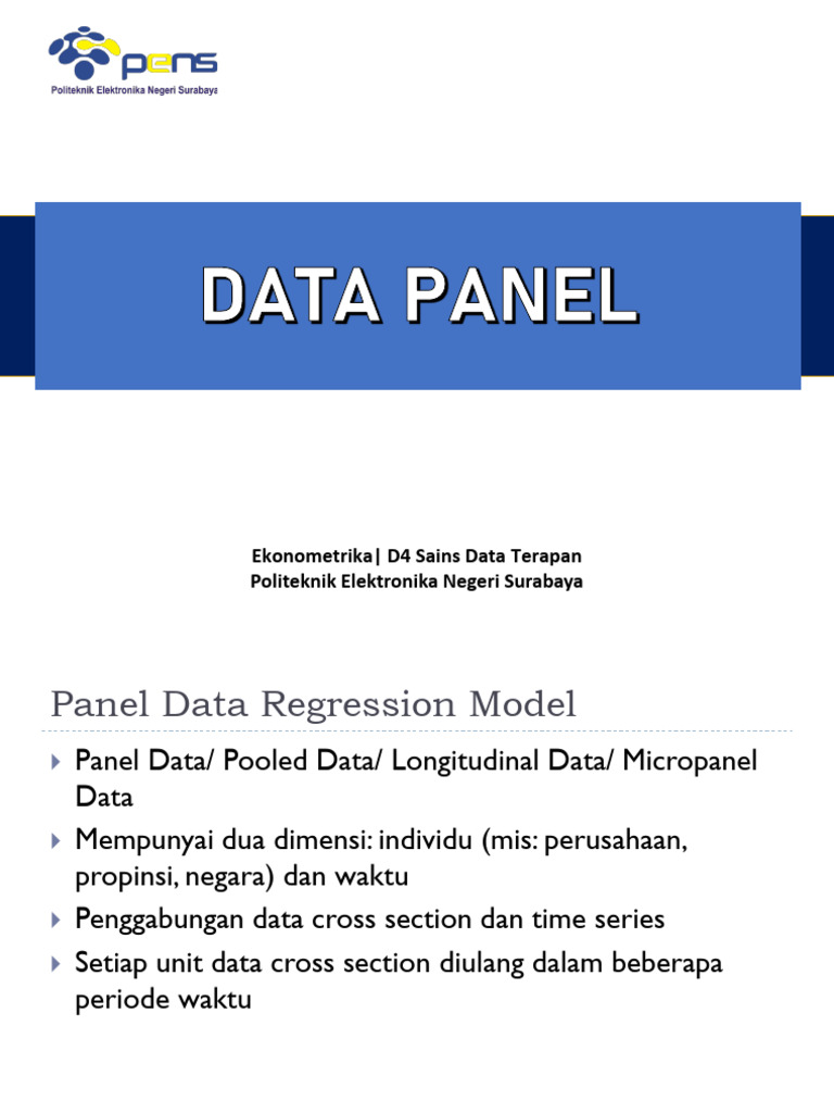 Model Regresi Data Panel dan Estimasi | PDF | Metode & Bahan Ajar ...