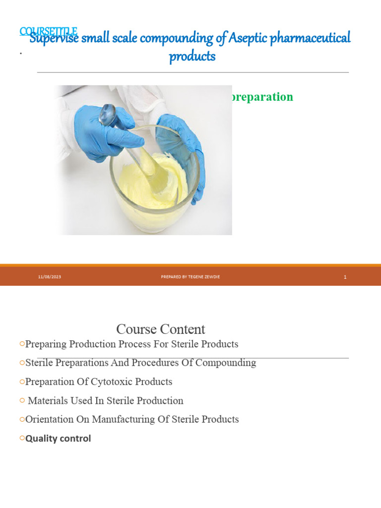 Aseptic Technique in Sterile Compounding | PDF | Intravenous Therapy ...