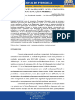 A Interpretação Das Linguagens Escrita e Matemática Como Dificuldade Na Resolução de Problemas.