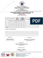 Grade Level Report Summary On The Results of The First Peridical Test.