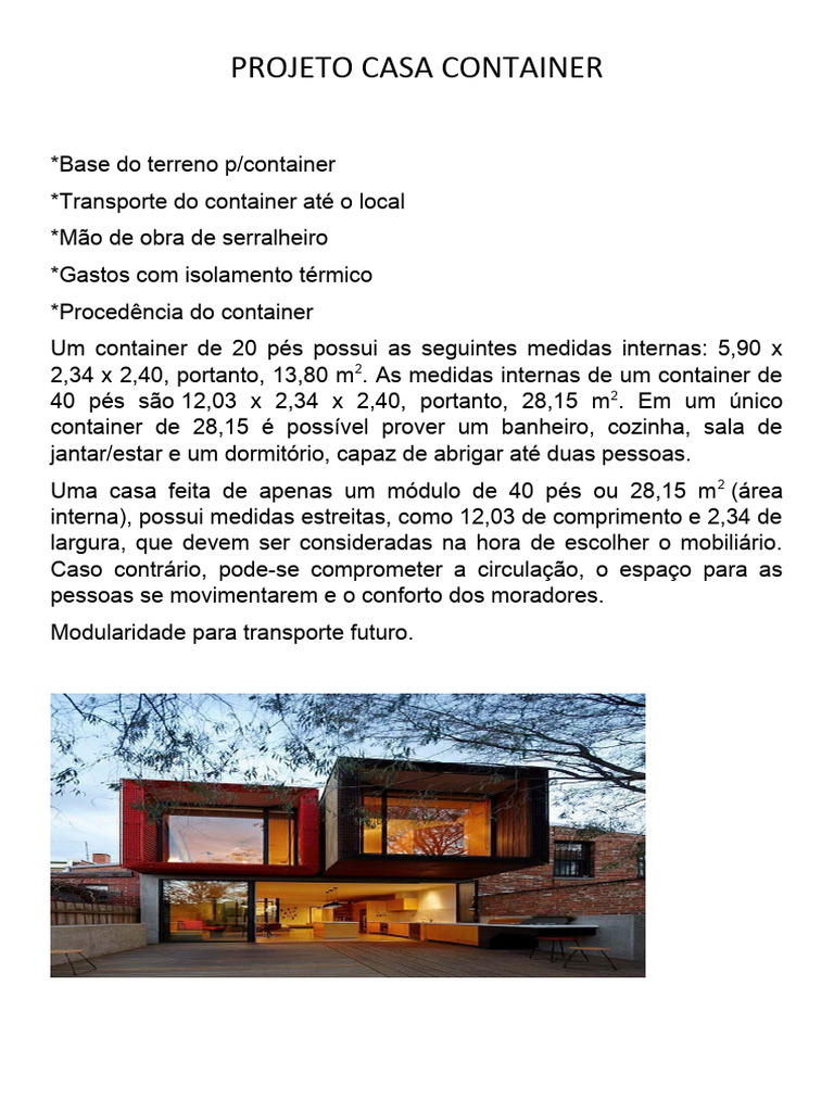 Projeto Casa Container | PDF