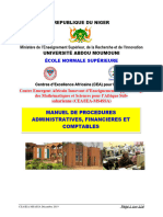 Manuel de Procedures Administratives, Financieres Et Comptables - Cea-Ms4ssa-Niger