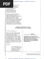 Apple's Ex Parte Application for Order