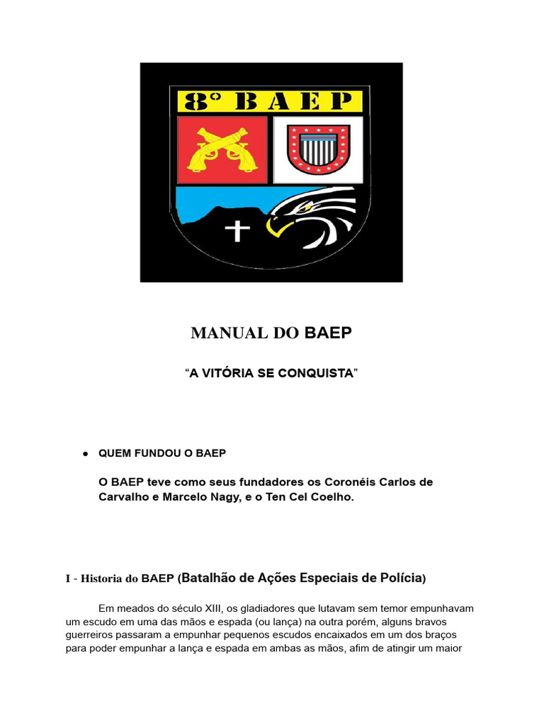 Manual Do Baep-1 | PDF | Polícia | Espada