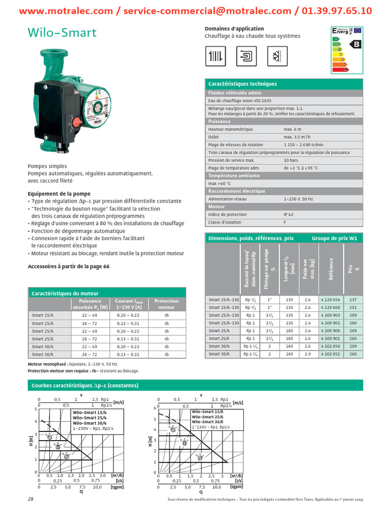 Pompes Wilo-Smart : Régulation Automatique Δp-c | PDF | Pompe ...
