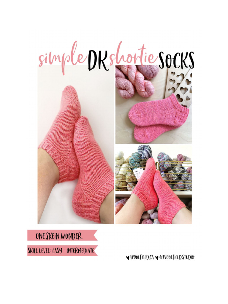 Woolfield Simple DK Shortie Socks | PDF | Knitting | Textile Arts