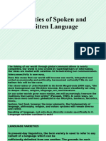Varieties of Spoken and Written Language (PPT 4)