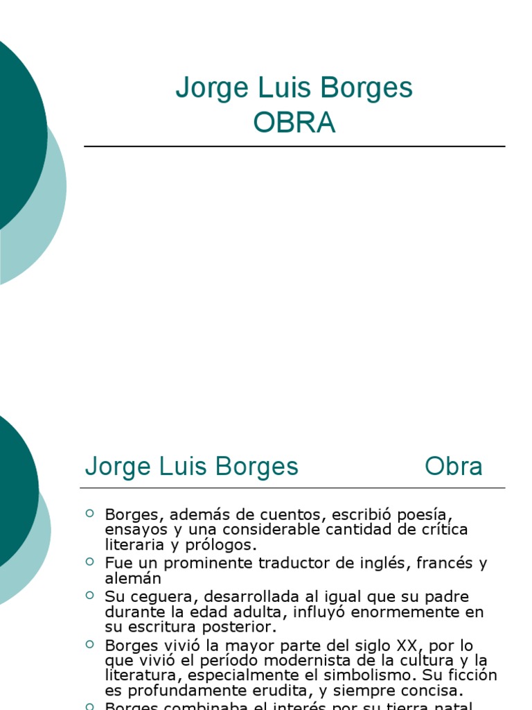 Obra y legado de Jorge Luis Borges | PDF | Cuentos