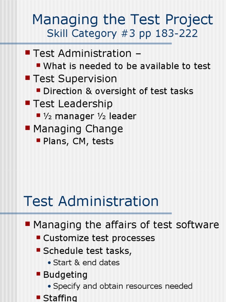 Test Project Management Essentials | PDF