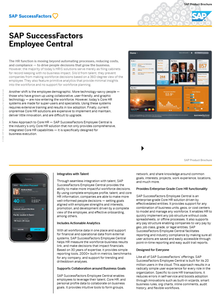 SAP SuccessFactors Employee Central Overview | PDF | Information ...