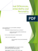 Individual Differences, Mental Ability and Personality