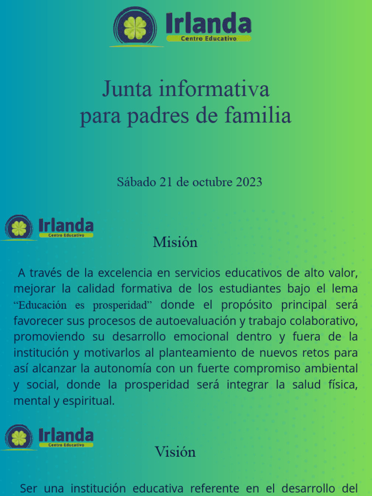 Junta Informativa para Padres 2023 | PDF | Evaluación | Cognición