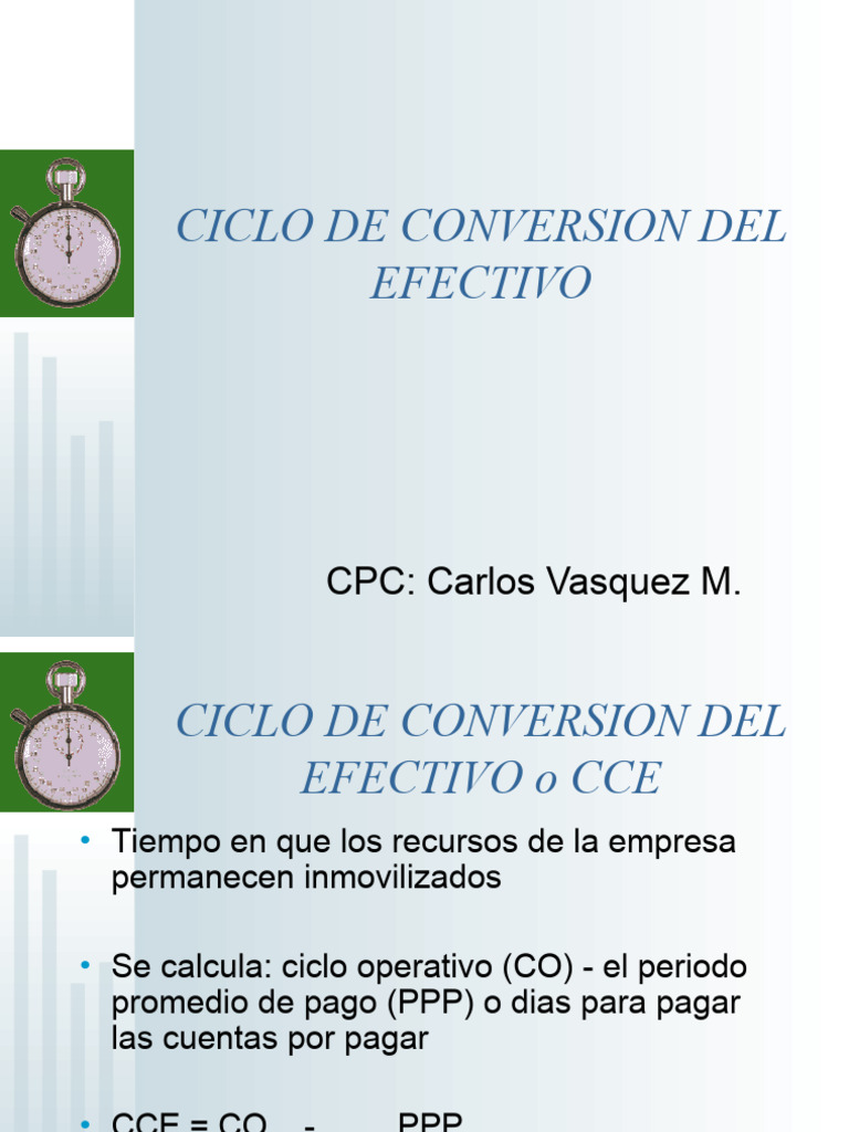 Ciclo de Conversion de Efectivo PDF Inventario Economias