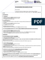 Documentos Necessarios e Valores