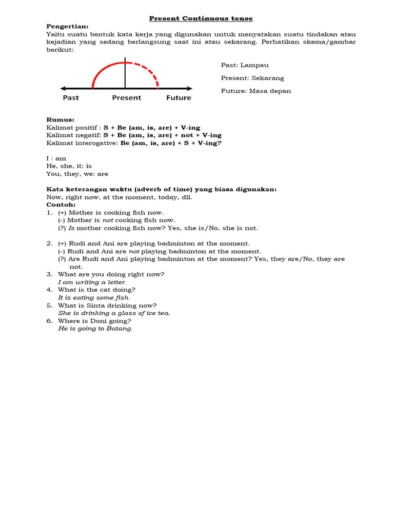 Tenses Present Past Future Continuous Pdf Language Arts Discipline