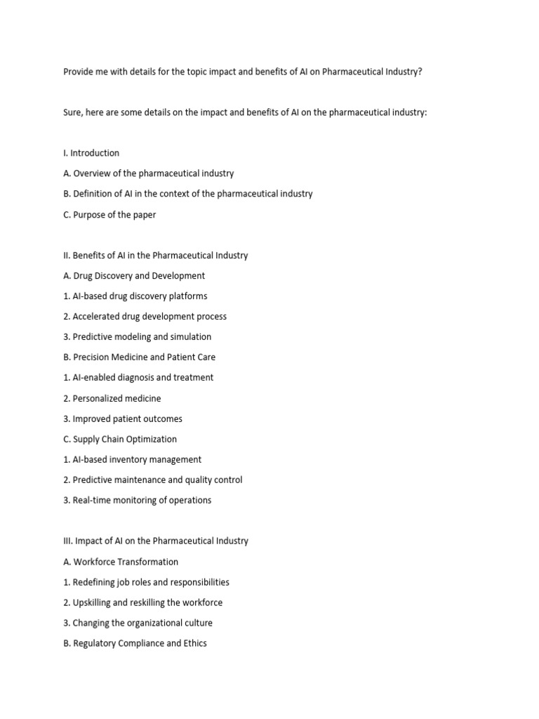 AI in Pharmaceutical Industry | PDF | Personalized Medicine ...