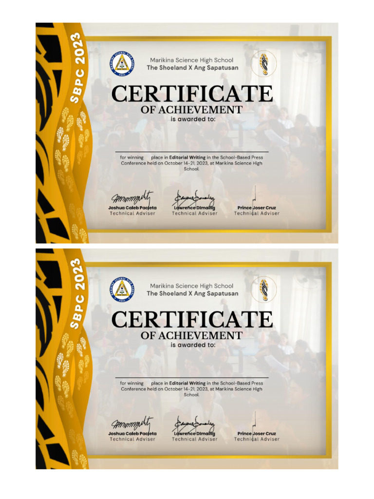 Certs To Print Marielle | PDF