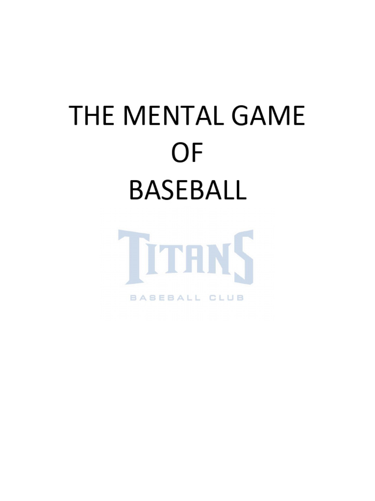 Mental Game Strategies for Young Players | PDF | Thought | Goal
