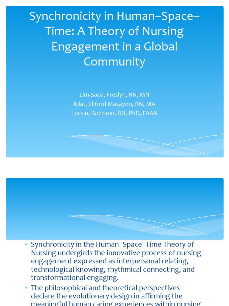 Synchronicity in Nursing Engagement Theory | PDF | Experience | Nursing