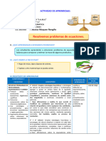 SESION Resolvemos Problemas de Ecuaciones Primero