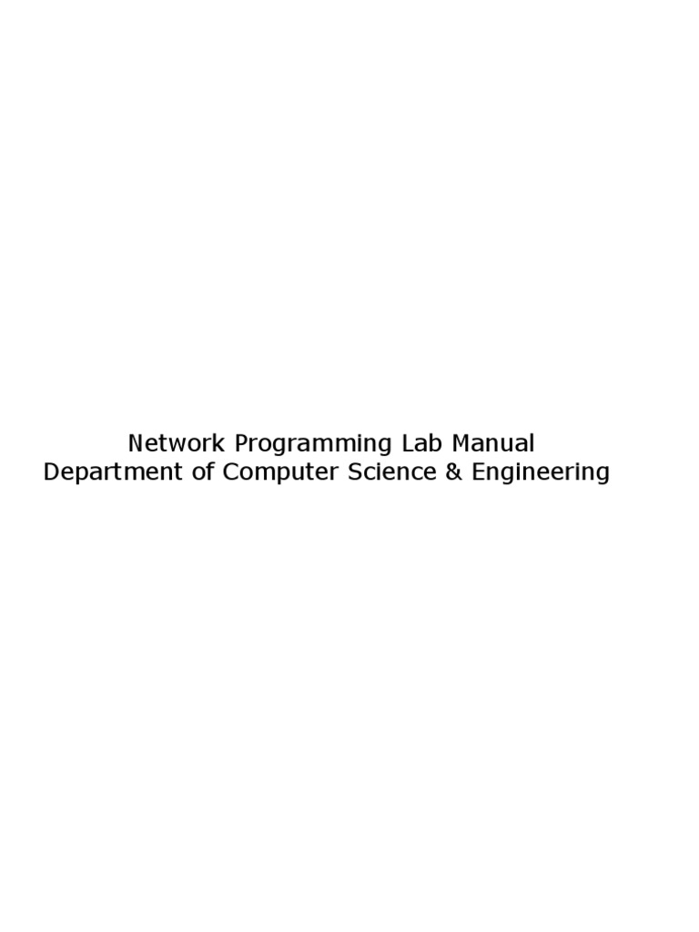 Network Programming Lab Manual Department of Computer Science
