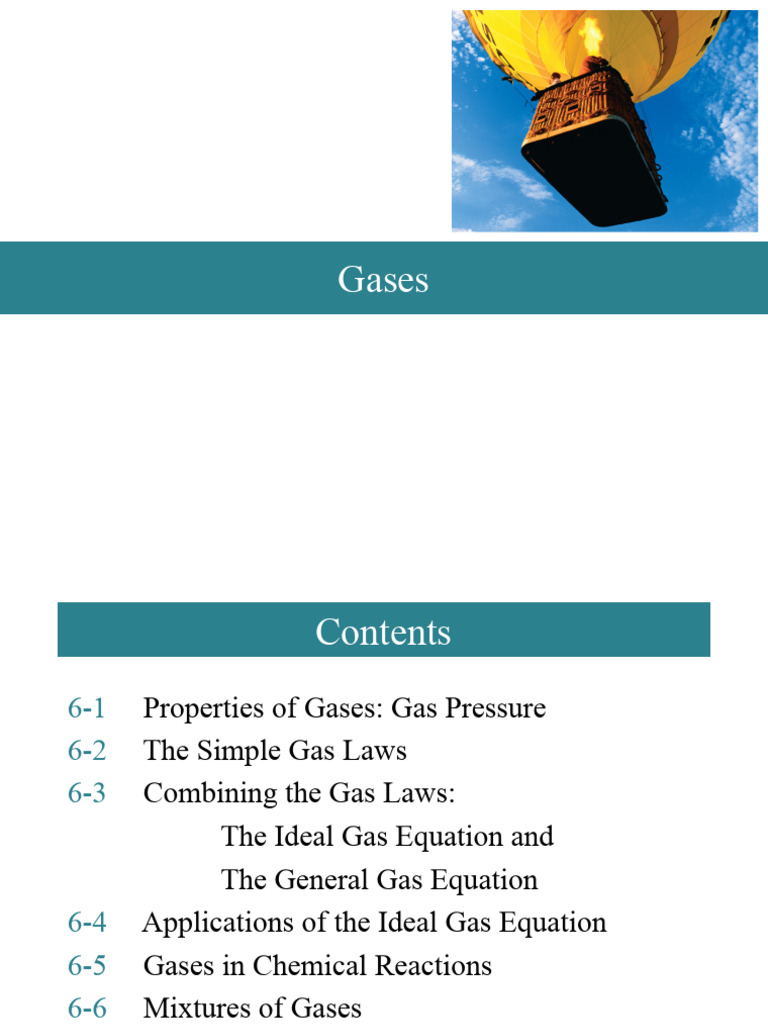 Gas Law PDF Gases Pressure