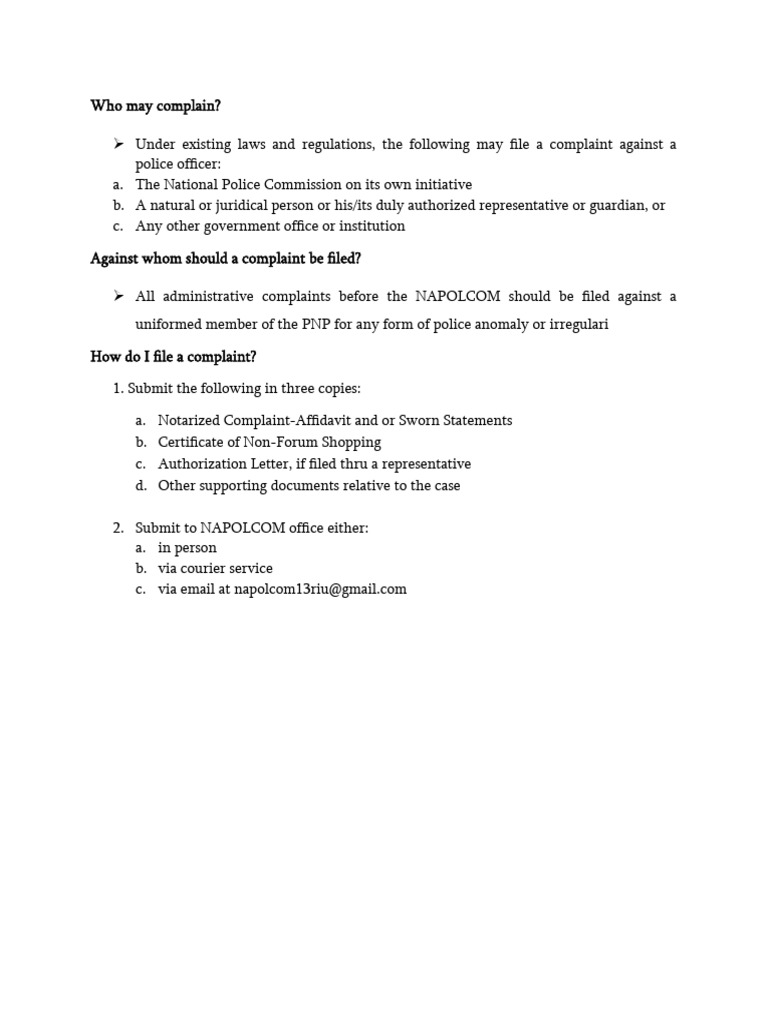How to File a Complaint Against Police | PDF