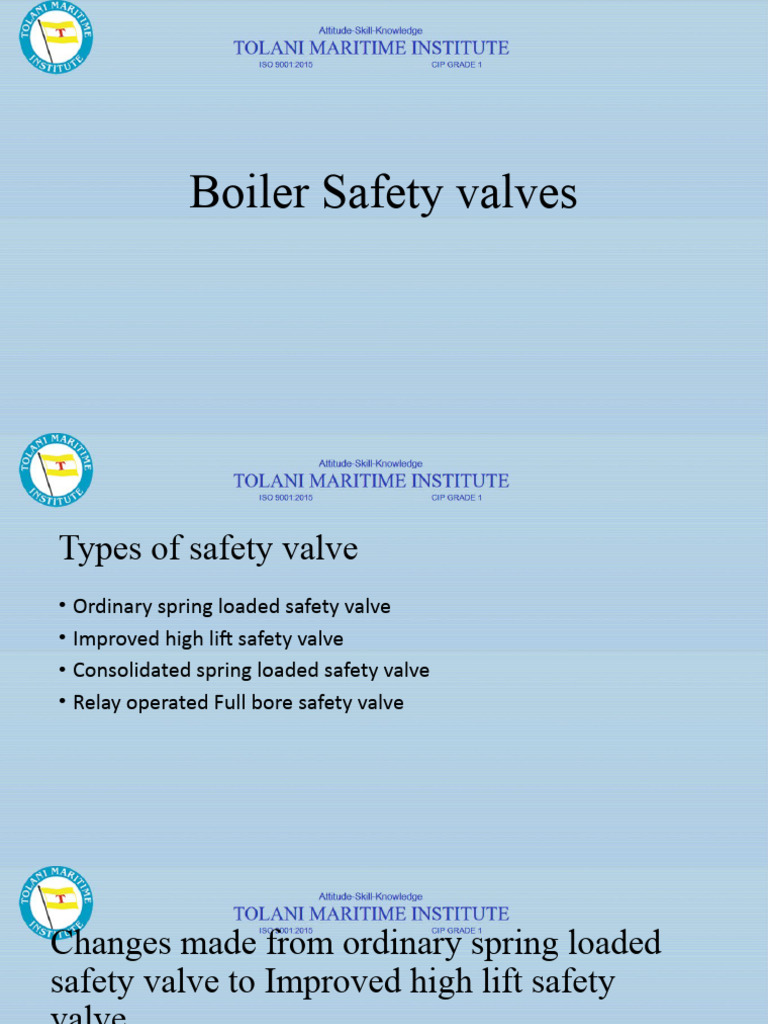 Boiler Safety Valves Presentation PDF Valve Piston