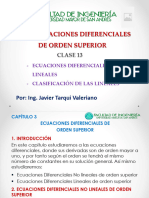 CLASE 13 - CAP. 3 - Ecuaciones de Orden Superior No Lineales, Clasificación