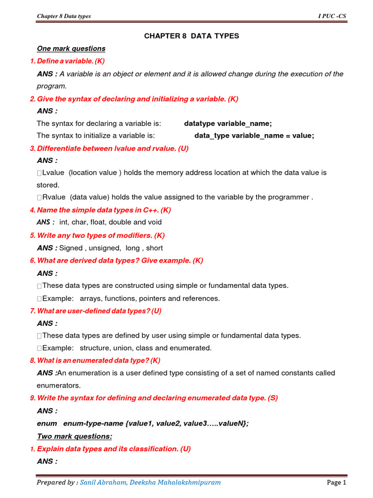 8. DATA TYPES 20210513173436 | PDF | Data Type | Variable (Computer ...