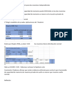 Aplicación de Prueba T Student para Dos Muestras Independientes