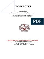 Prospectus of Admission For Open and Distance Learning Programmes 2023