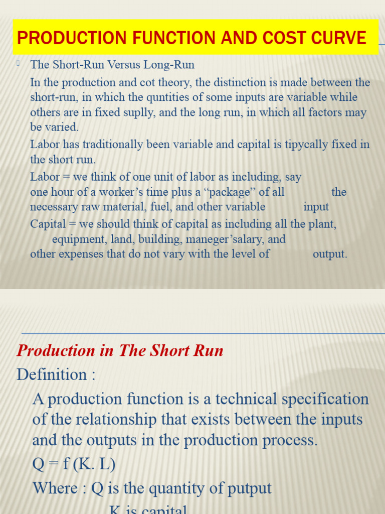 Managerial Economics (Pertemuan-5) | PDF | Long Run And Short Run ...