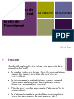 (Atelier) Techniques de Correction de L'oral Et Le Role Du Prof