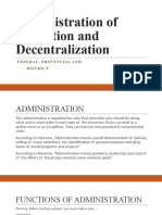 Administration of Education and Decentralization