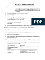 Requisitos Examen Medico