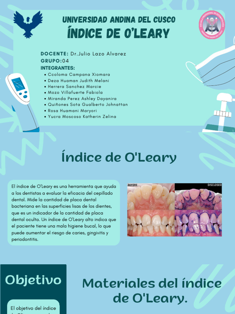 índice De O Leary Pdf Higiene Oral Epidemiología