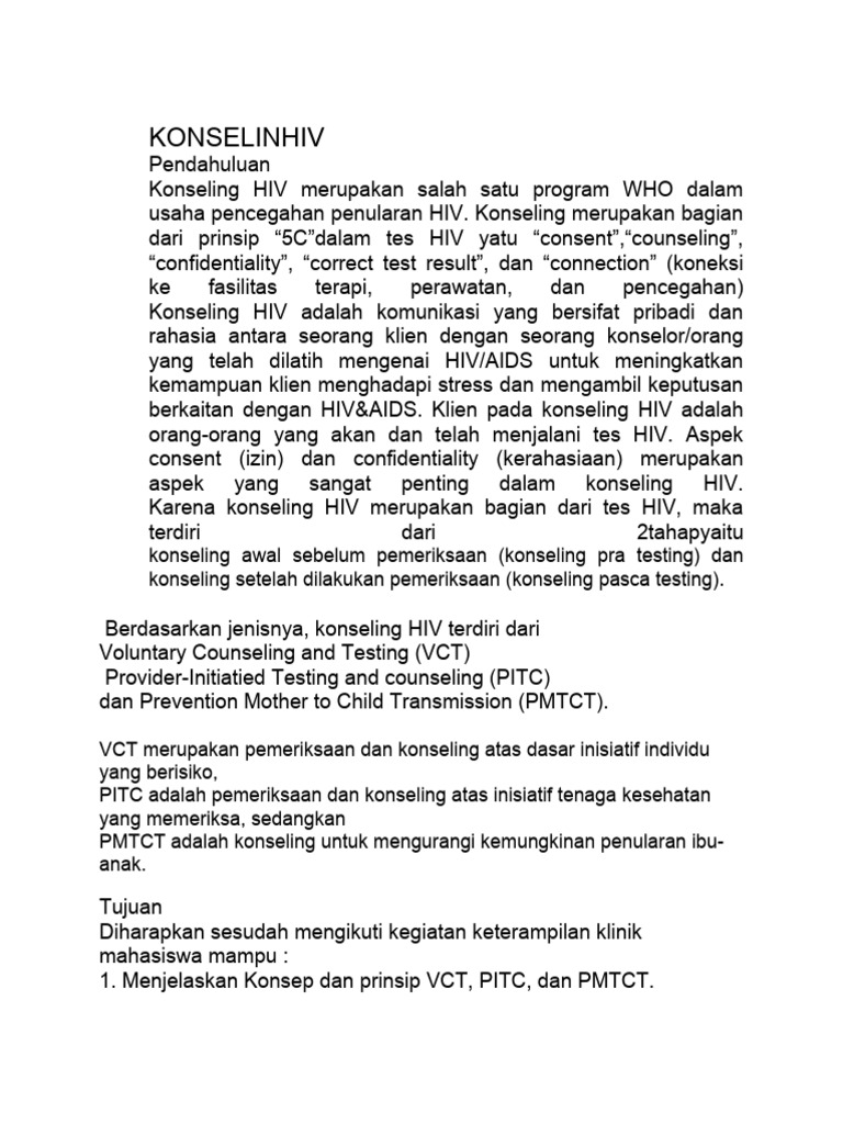Konseling Hiv | PDF