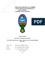 Universidad Mayor de San Andrés: Facultad de Ciencias Económicas Y Financieras Carrera de Economía