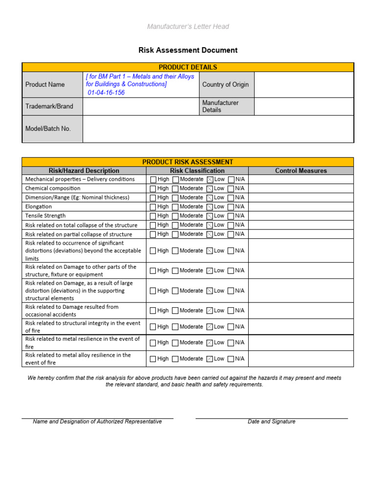 Risk Assessment - BM Part 1 - Metals and their Alloys for Buildings and ...