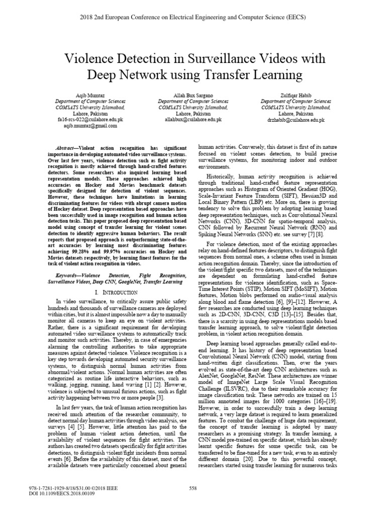 Violence Detection Paper 1 | PDF | Deep Learning | Computer Vision