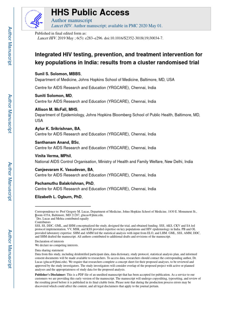 Hiv India | PDF | Hiv/Aids | Men Who Have Sex With Men
