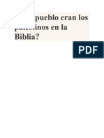 ¿Qué Pueblo Eran Los Palestinos en La Biblia?