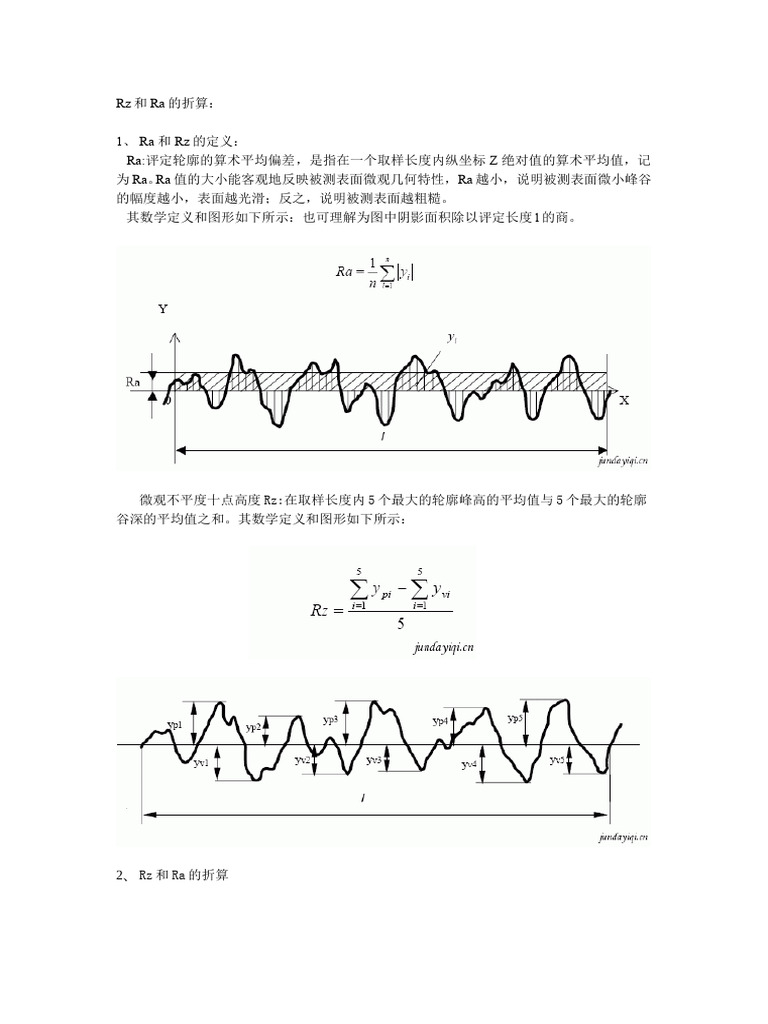 Rz和Ra的折算 | PDF