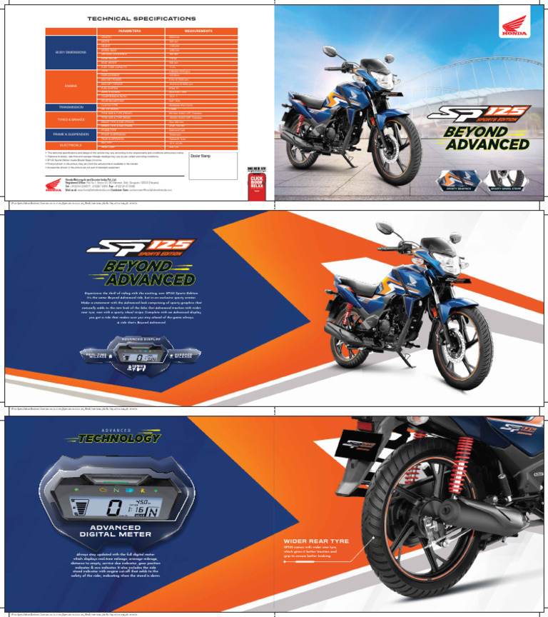SP125 Sports Brochure Latest File | PDF | Engines | Land Vehicles