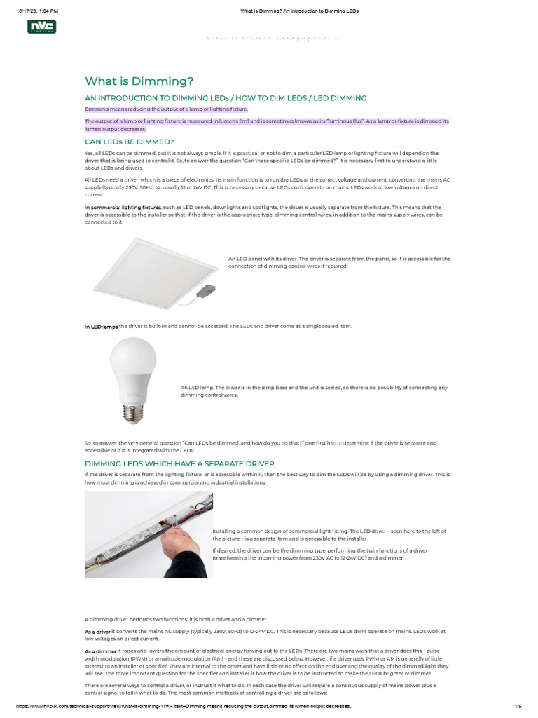 What Is Dimming An Introduction To Dimming LEDs PDF Light