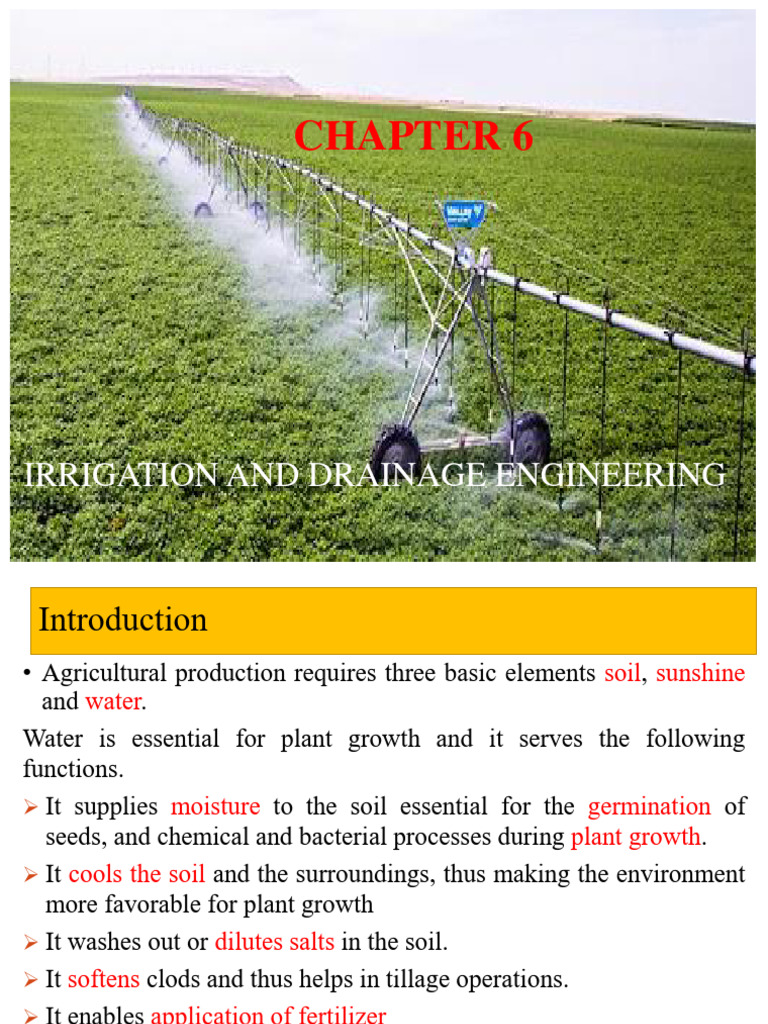 Chapter 7 Irrigation PDF Irrigation Soil