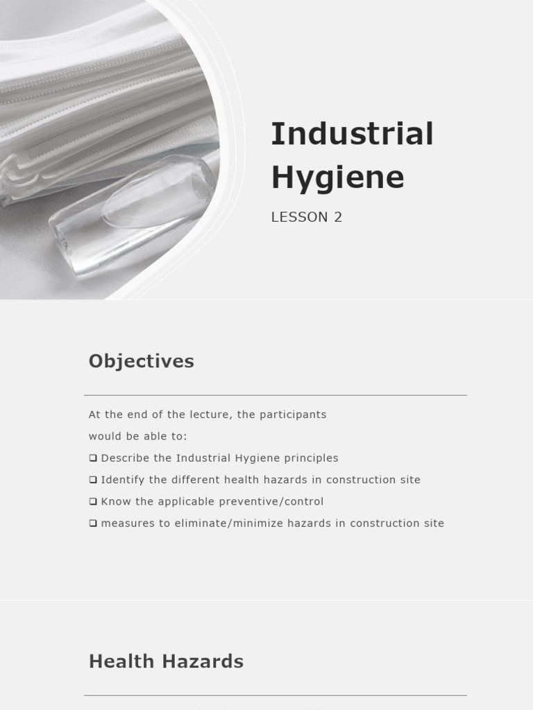 Industrial Hygiene Principles in Construction | PDF | Hazards ...