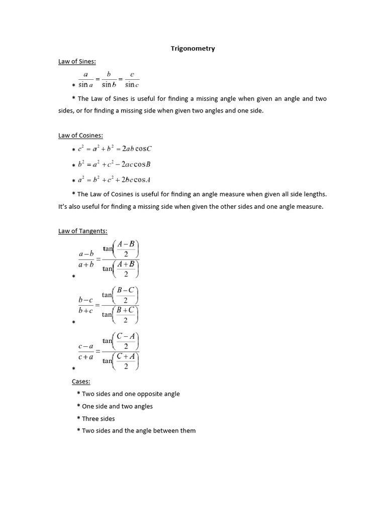 Trigonometry pdf